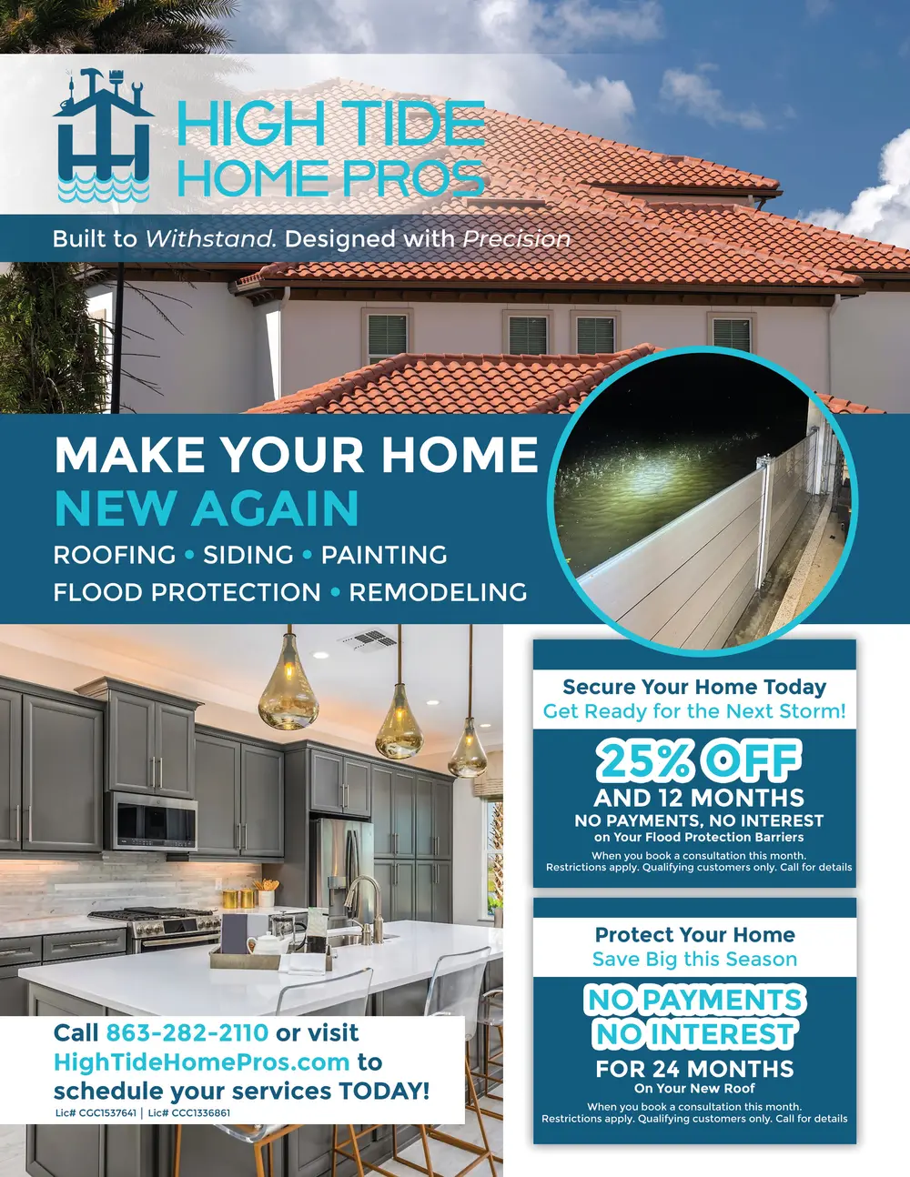 High Tide Handyman, Lakeland, FL Roofing, siding, painting, flood protection, remodeling 