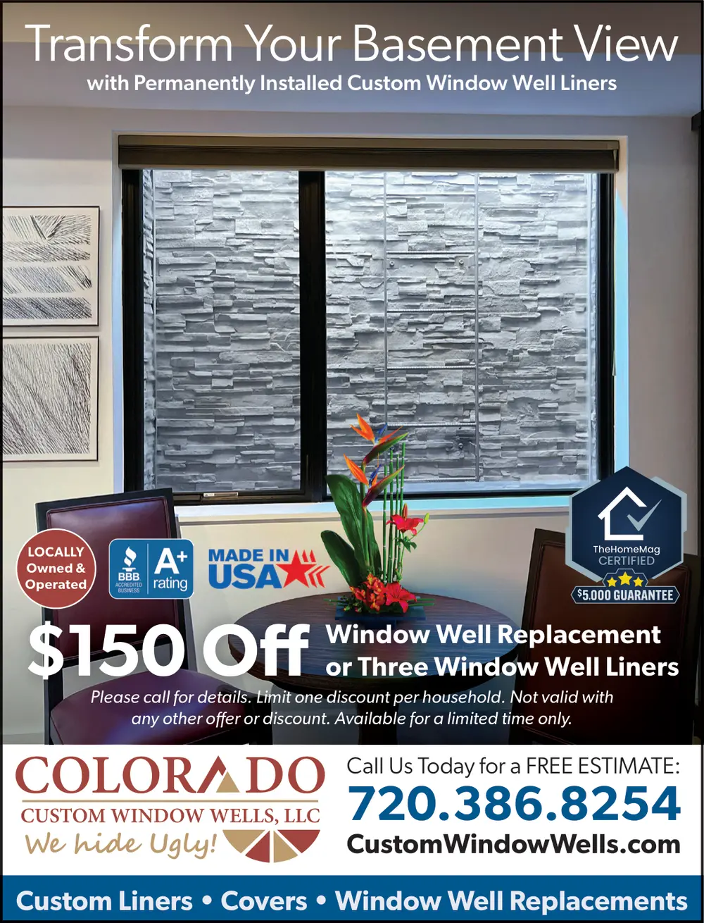 Custom Window Well Liners & Replacements in Colorado