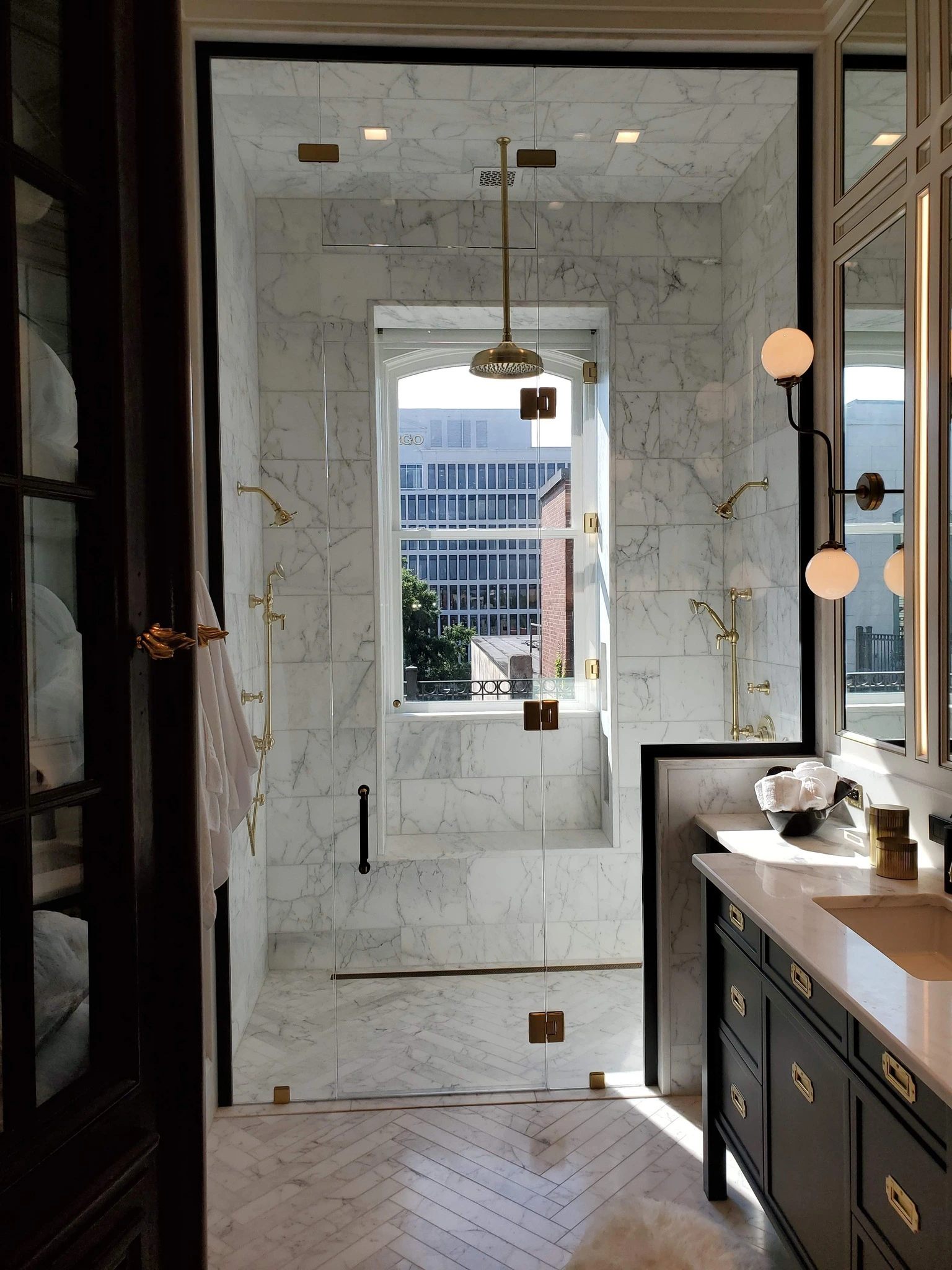 Golden Strip Mirror and Glass