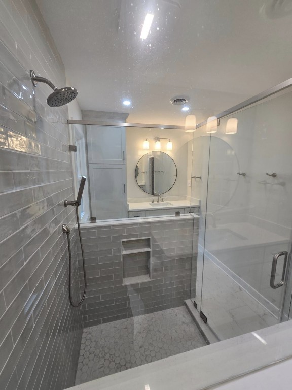 Beautiful bathroom renovation in Midlothian. Top to bottom, all new everything! 
