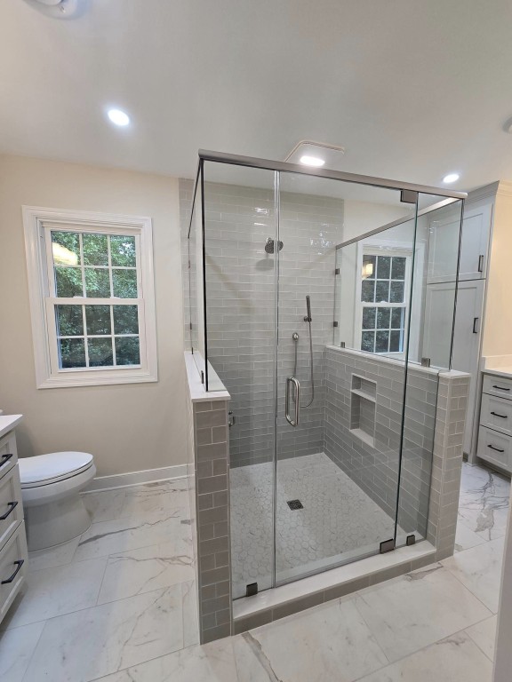 Beautiful bathroom renovation in Midlothian. Top to bottom, all new everything! 