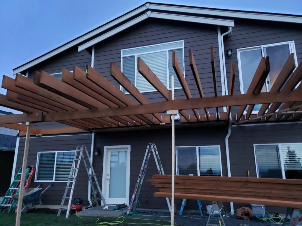 Marysville, WA Composite Deck and Pergola Roof Cover