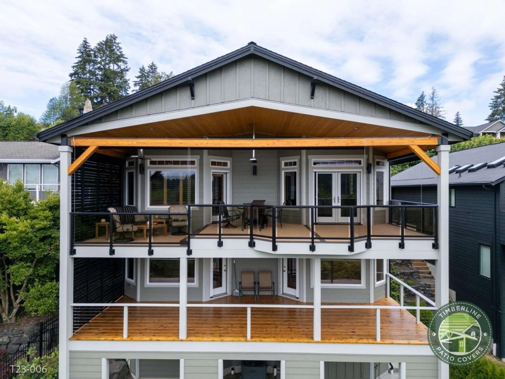 Gig Harbor, WA Trussed Roof Patio Cover and Deck Remodel