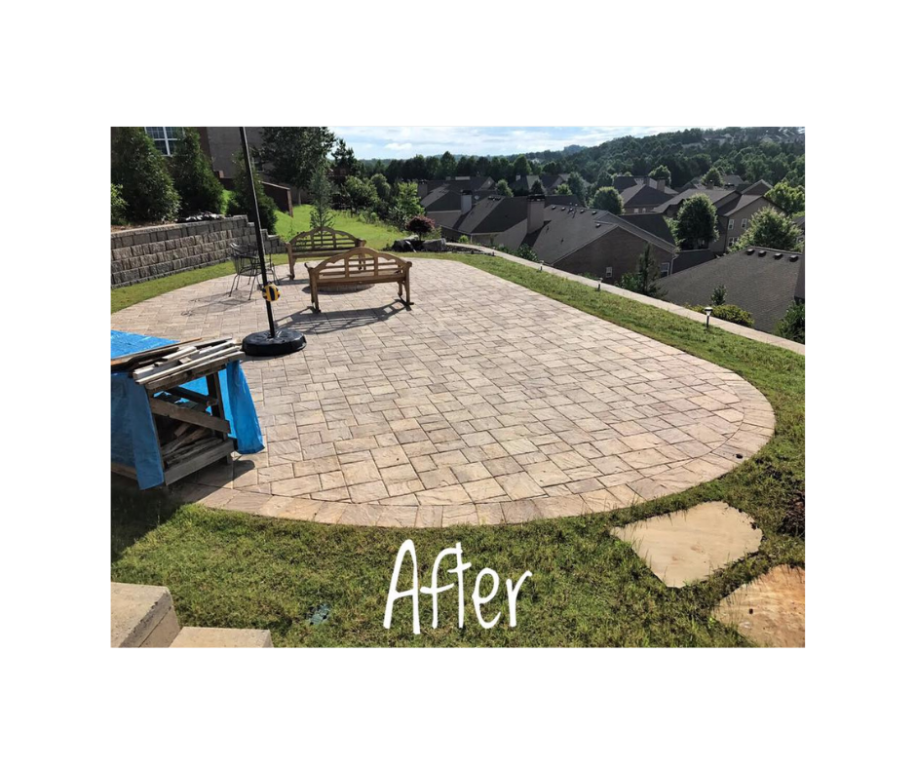 Empty Hillside to Retaining Wall and Patio
