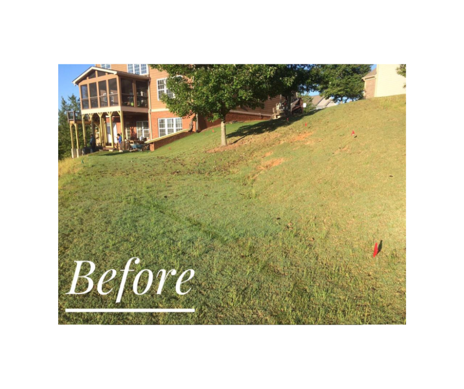 Empty Hillside to Retaining Wall and Patio