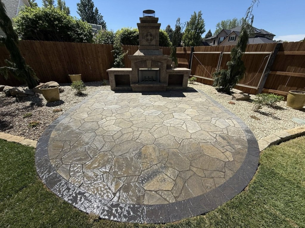 Complete Landscape Redesign with Pavers, Fireplace & Water Feature