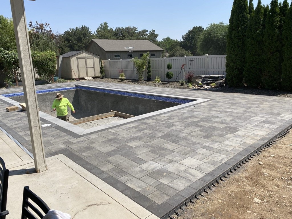 Wrap-around Paver Patio for a Pool