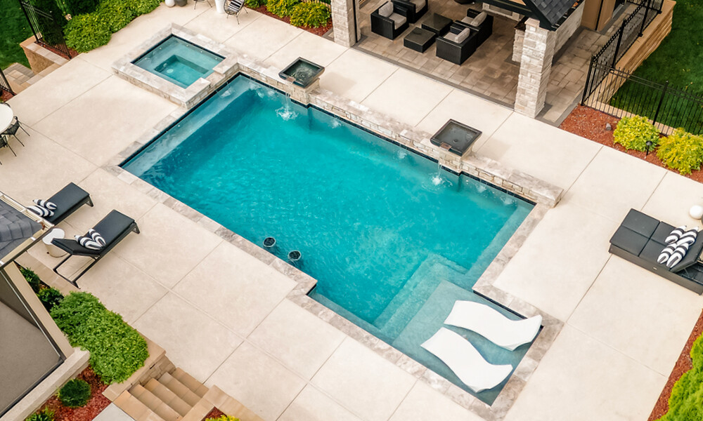 Contemporary Backyard Oasis with Outdoor Living