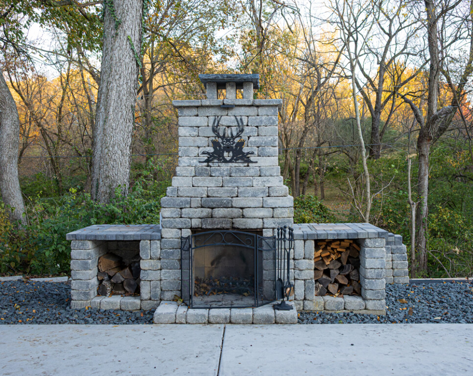 Rustic Grandeur: A Custom Stone Fireplace Retreat