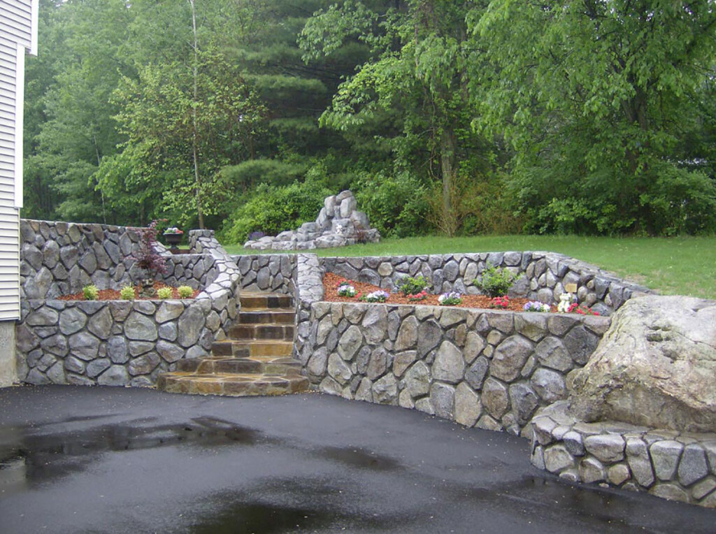 Timeless Stone Terraces with Integrated Garden Beds